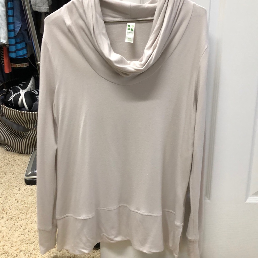 Green tea off white white cowl neck